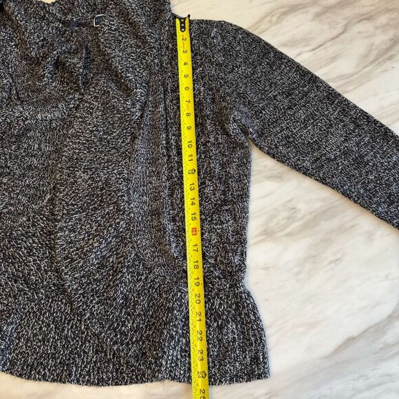 Karen Scott VINTAGE Style Cable Knit Ribbed Shawl Collar Cardigan Sweater XL Gra - Picture 10 of 14